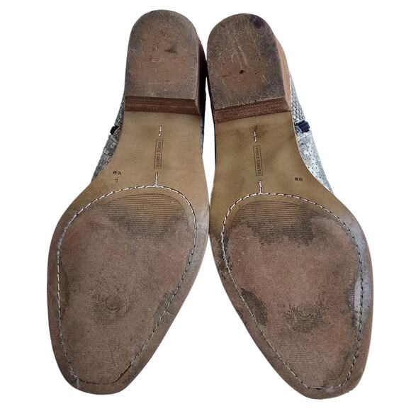 Snake Print Booties Vince Camuto Arendara Size 10 Gray Cream Leather Side Zip - Picture 10 of 12